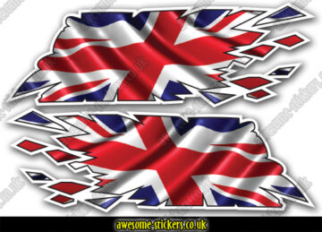 Ripped flag stickers