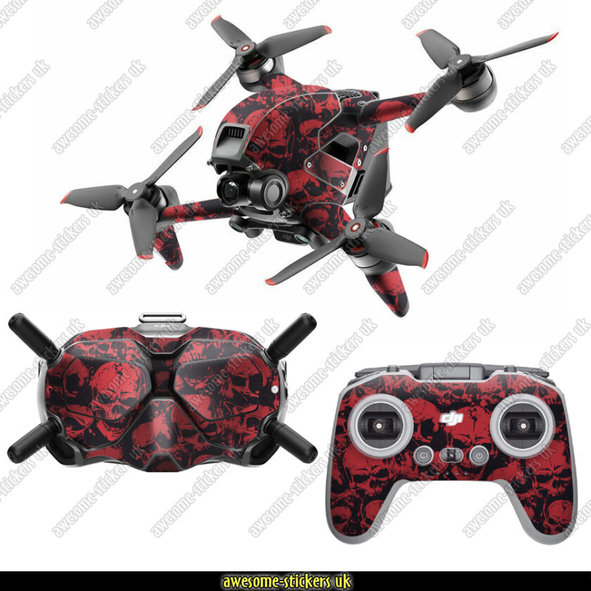 DJI FPV skin 012 - Red & black skulls