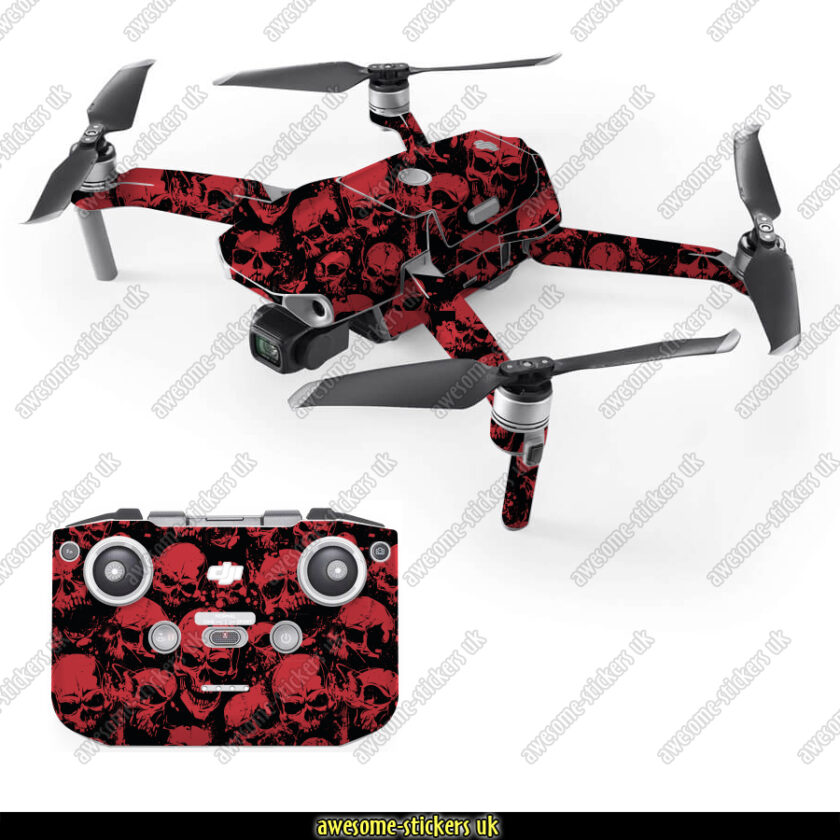 Dji Mavic Air Skins Red Black Skulls