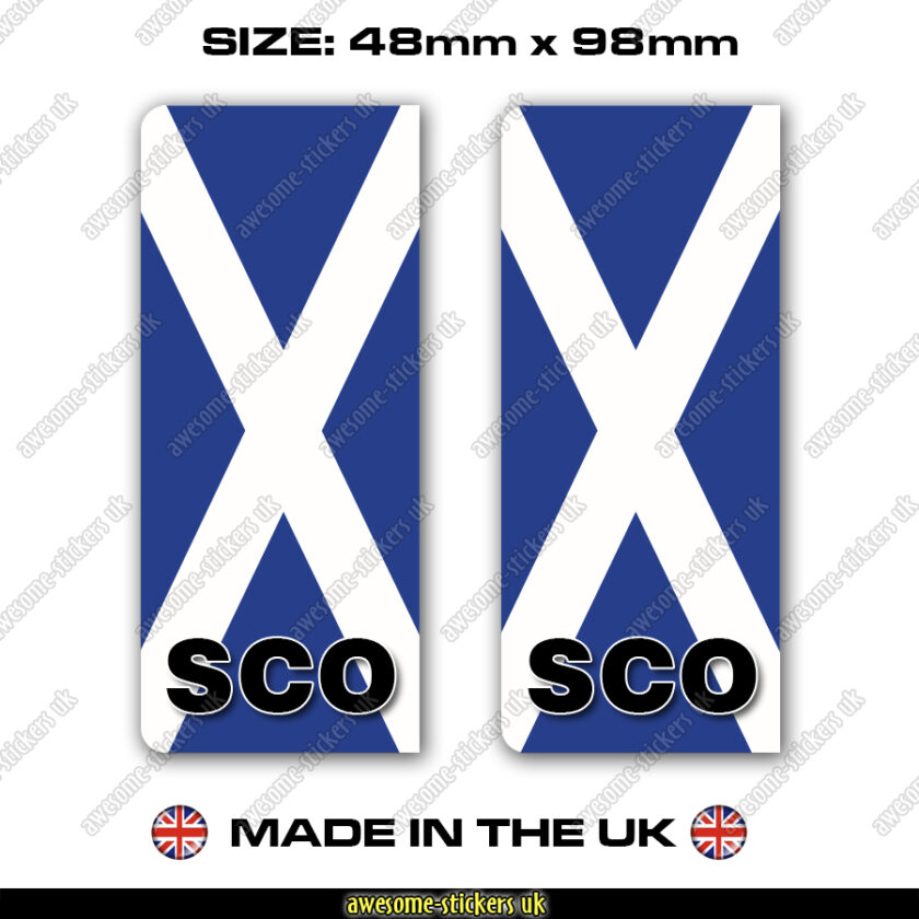 Number plate stickers 075 - SCOTTISH flag