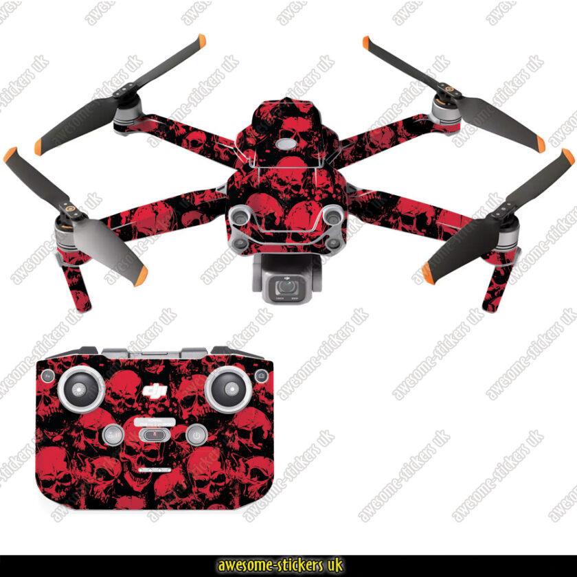 DJI Mavic Air 2S skins 012 - Red & black skulls